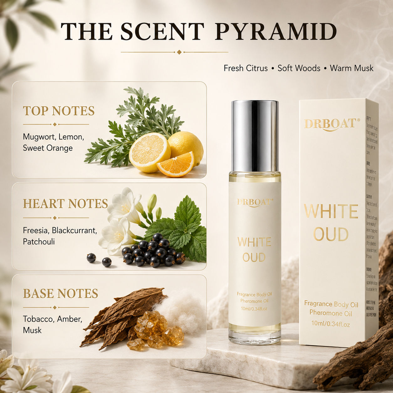남성용 롤온 향수 오일, 상쾌한 시트러스 향과 흰 우드 - Perfume Fragrance Oil 리뷰 및 가격